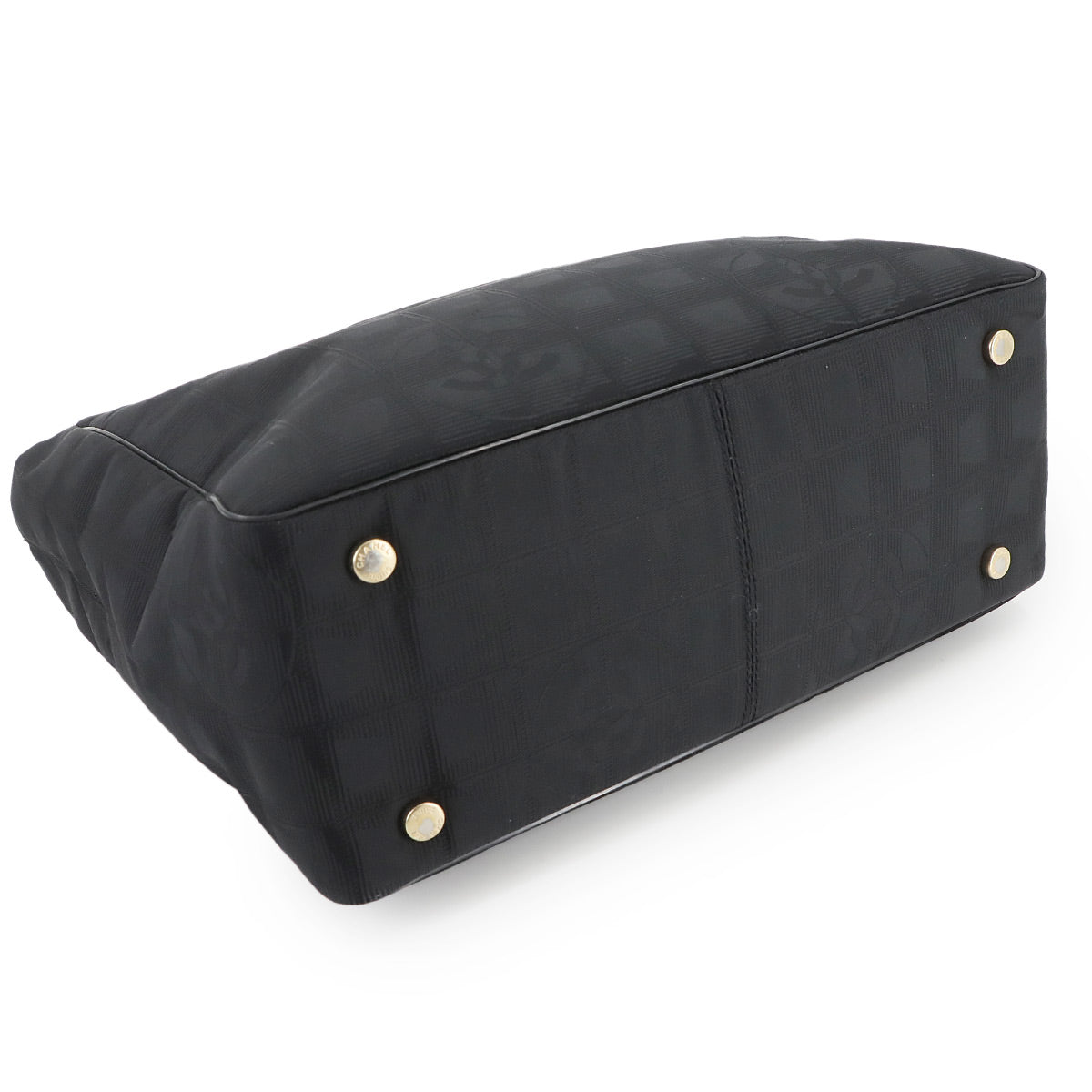 CHANEL New Travel Line Tote PM Bag Nylon Jacquard Leather Black A20457