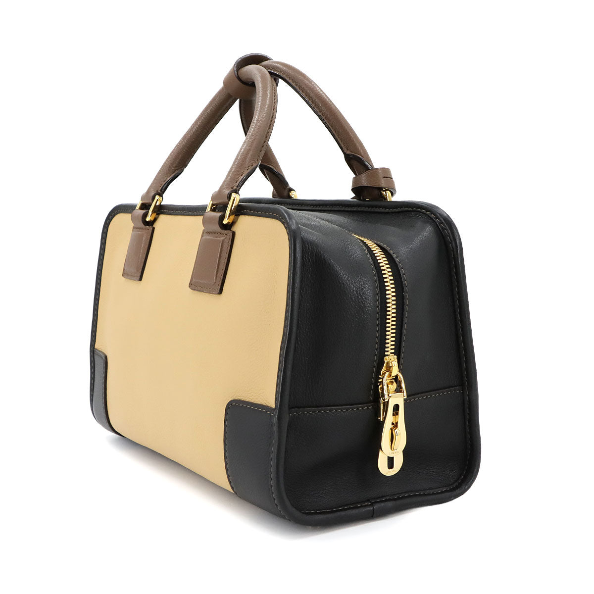 Amazona 28 Hand Bag Leather Beige Brown Black 352.69.LA03