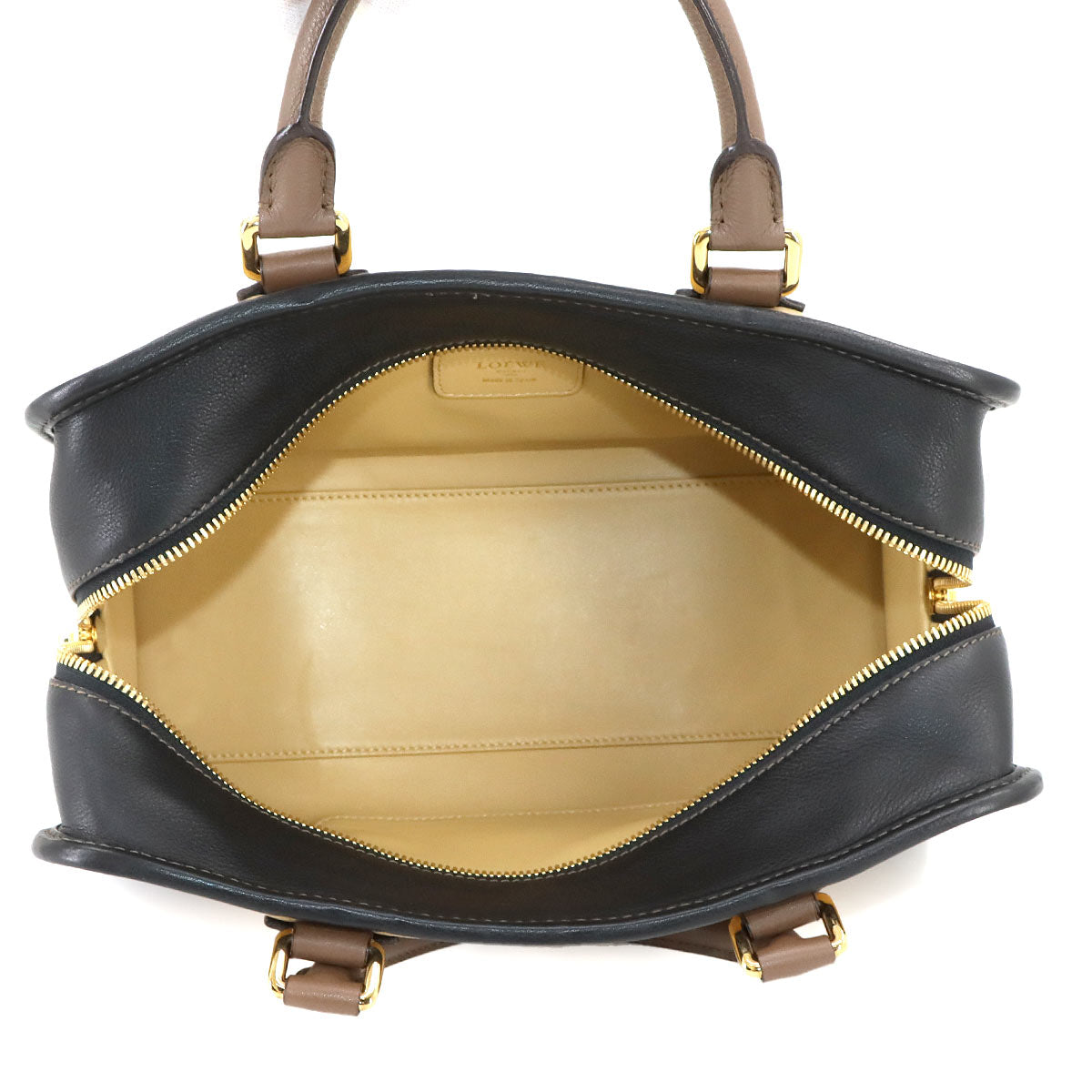 Amazona 28 Hand Bag Leather Beige Brown Black 352.69.LA03