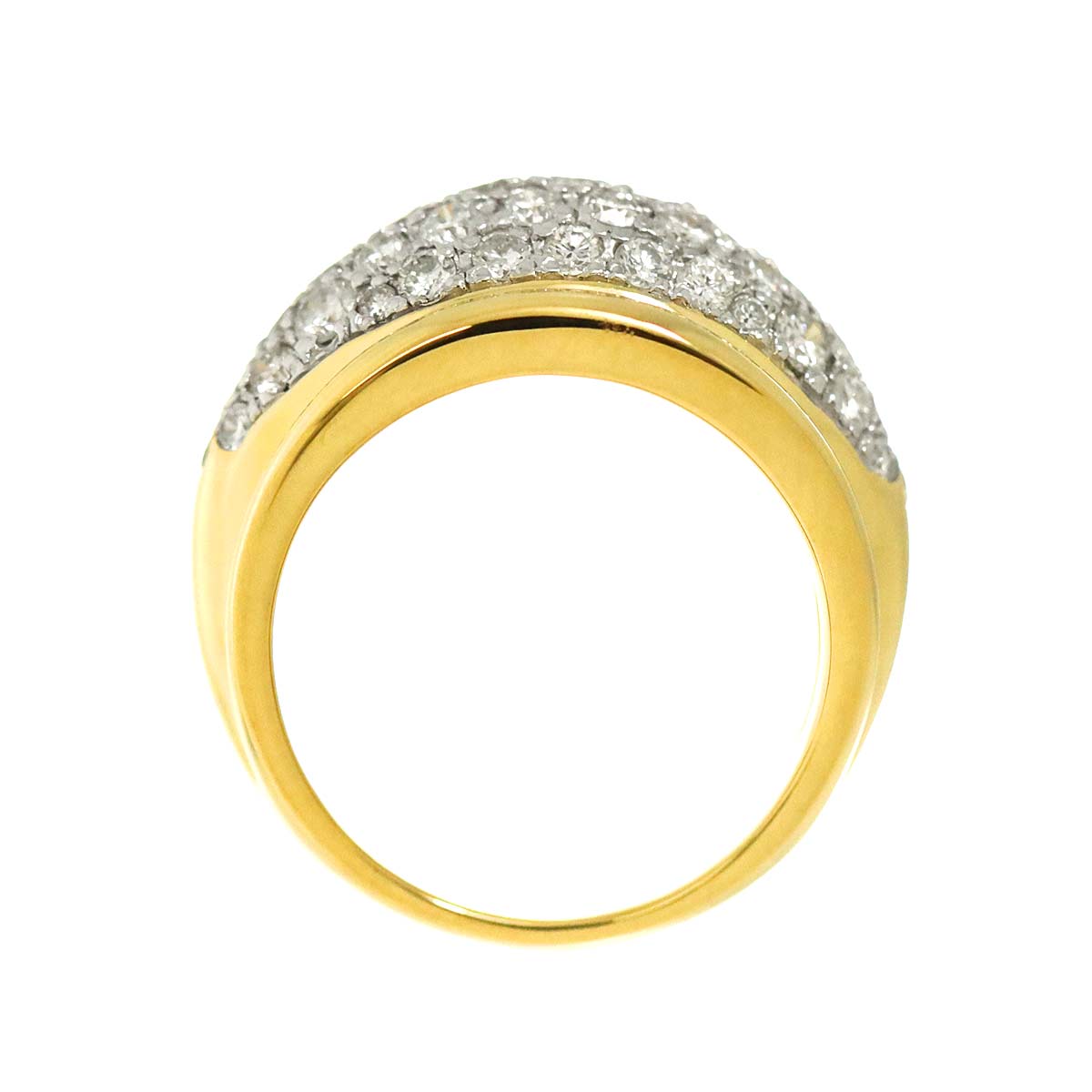 Diamond 1.63ct Ring 18K K18 YG Yellow Gold 750 size6(US)