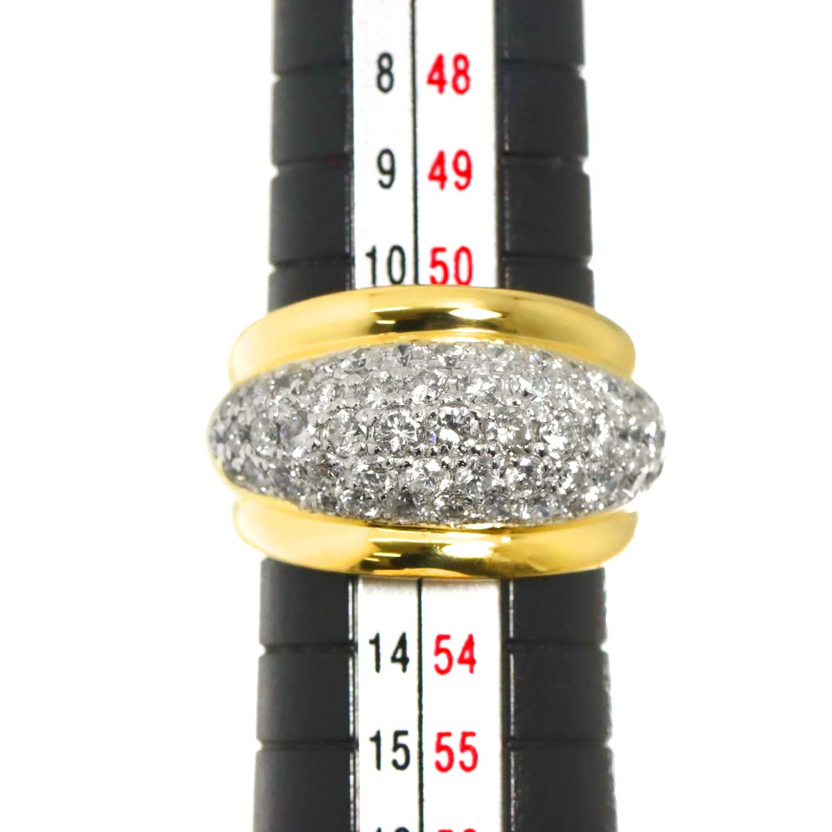 Diamond 1.63ct Ring 18K K18 YG Yellow Gold 750 size6(US)