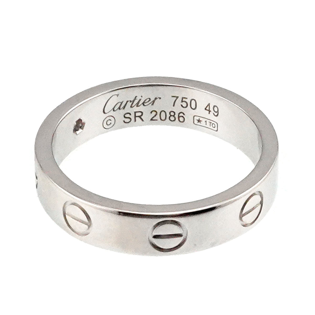 Cartier Mini Love Ring 18K White Gold 750 size49 4.75-5(US)