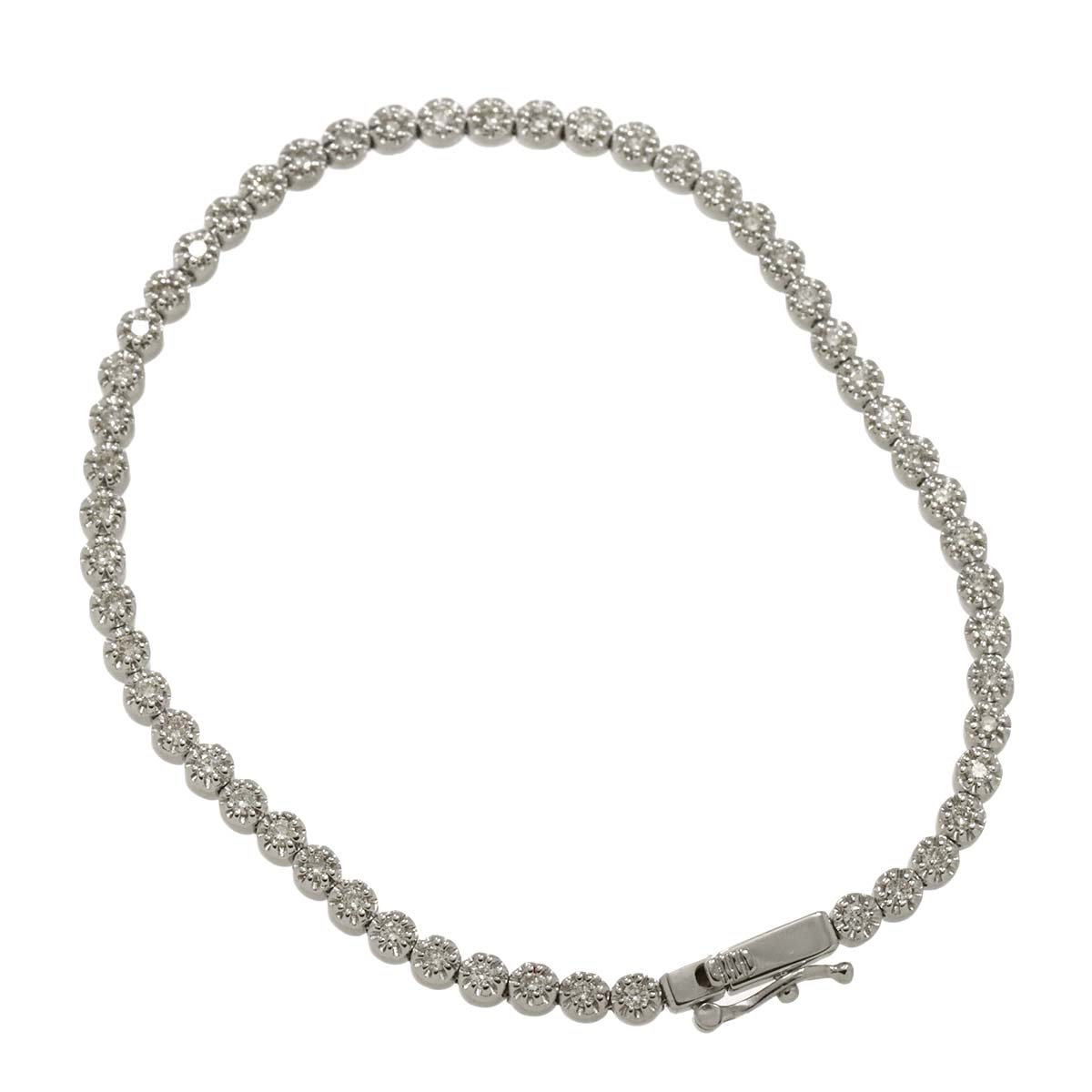 Diamond 1.00ct Bracelet 18K K18 WG White Gold 750