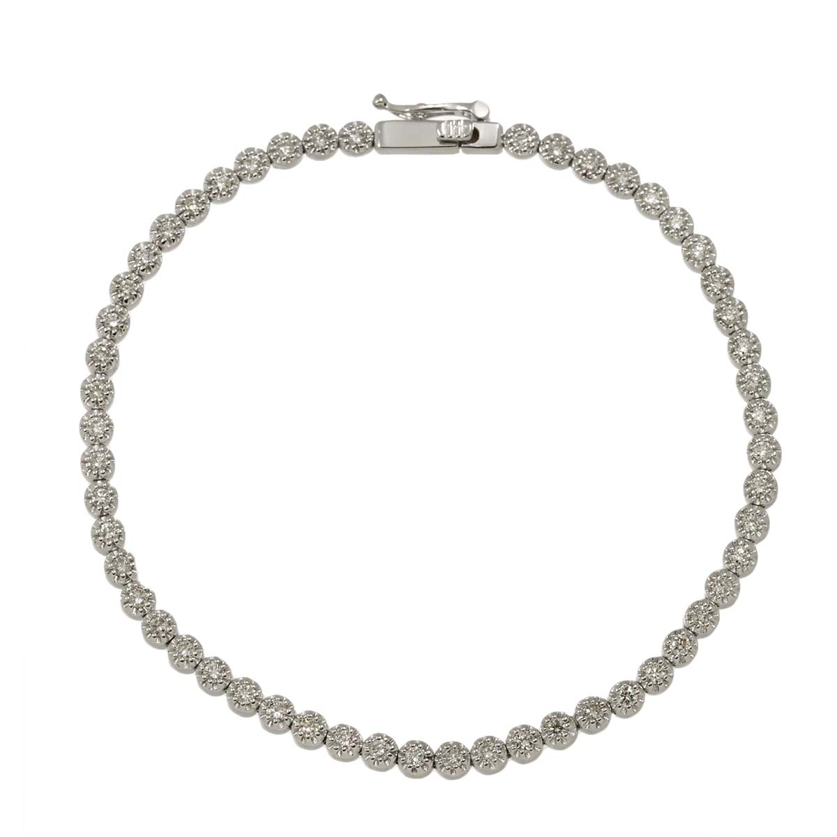 Diamond 1.00ct Bracelet 18K K18 WG White Gold 750