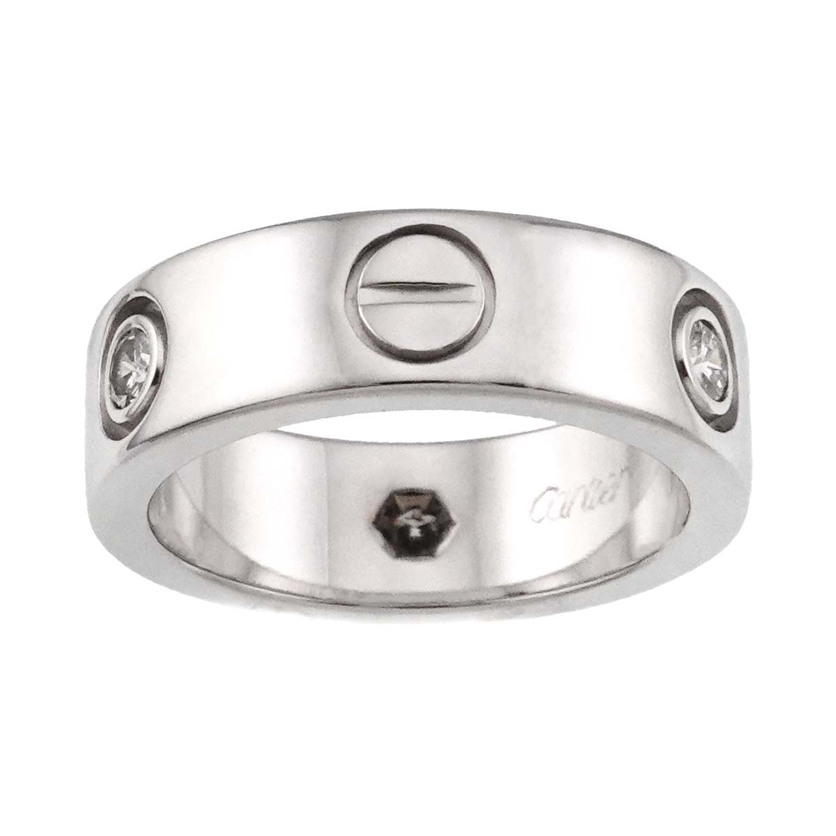 Love Ring Diamond 3P 18K White Gold 750 size47 3.75-4(US)