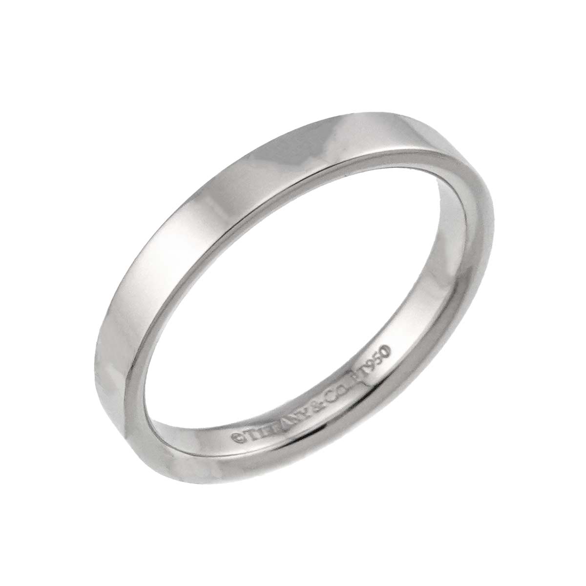 TIFFANY Co. Flat Band Ring Platinum Size6-6.25(US)