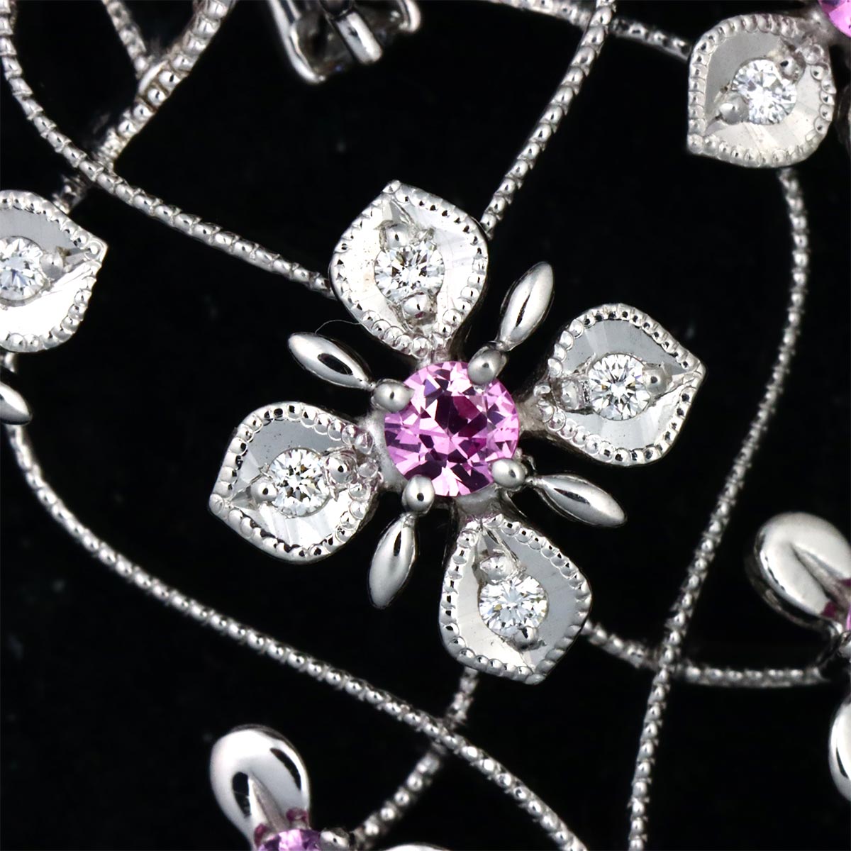 MIKIMOTO Sapphire Diamond Necklace 18K White Gold 750