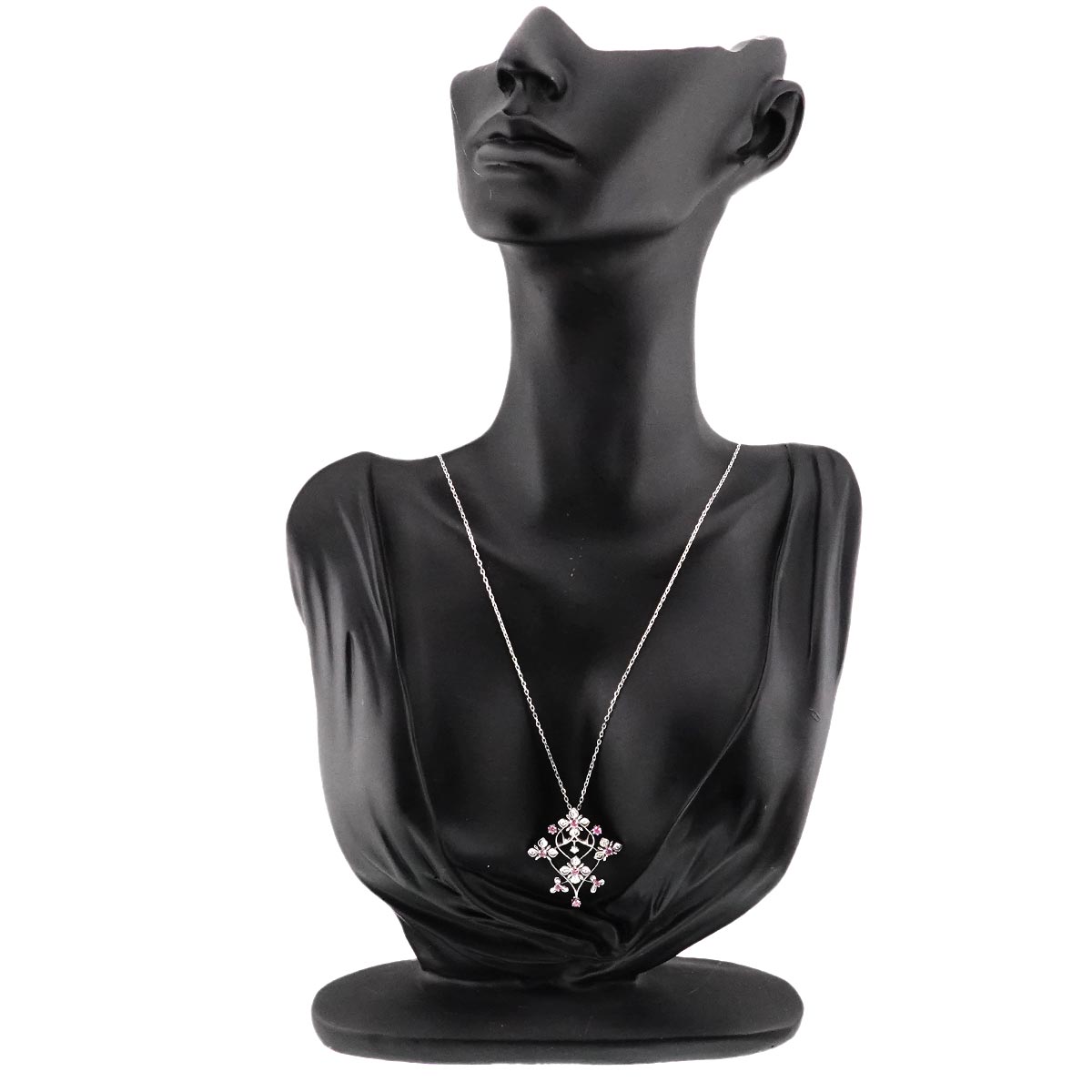 MIKIMOTO Sapphire Diamond Necklace 18K White Gold 750