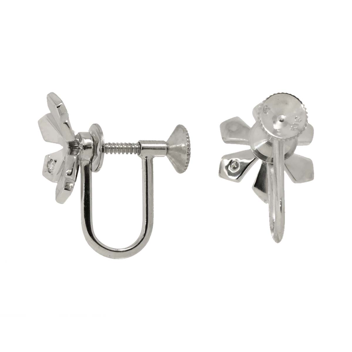 Diamond Earrings 18K White Gold 750