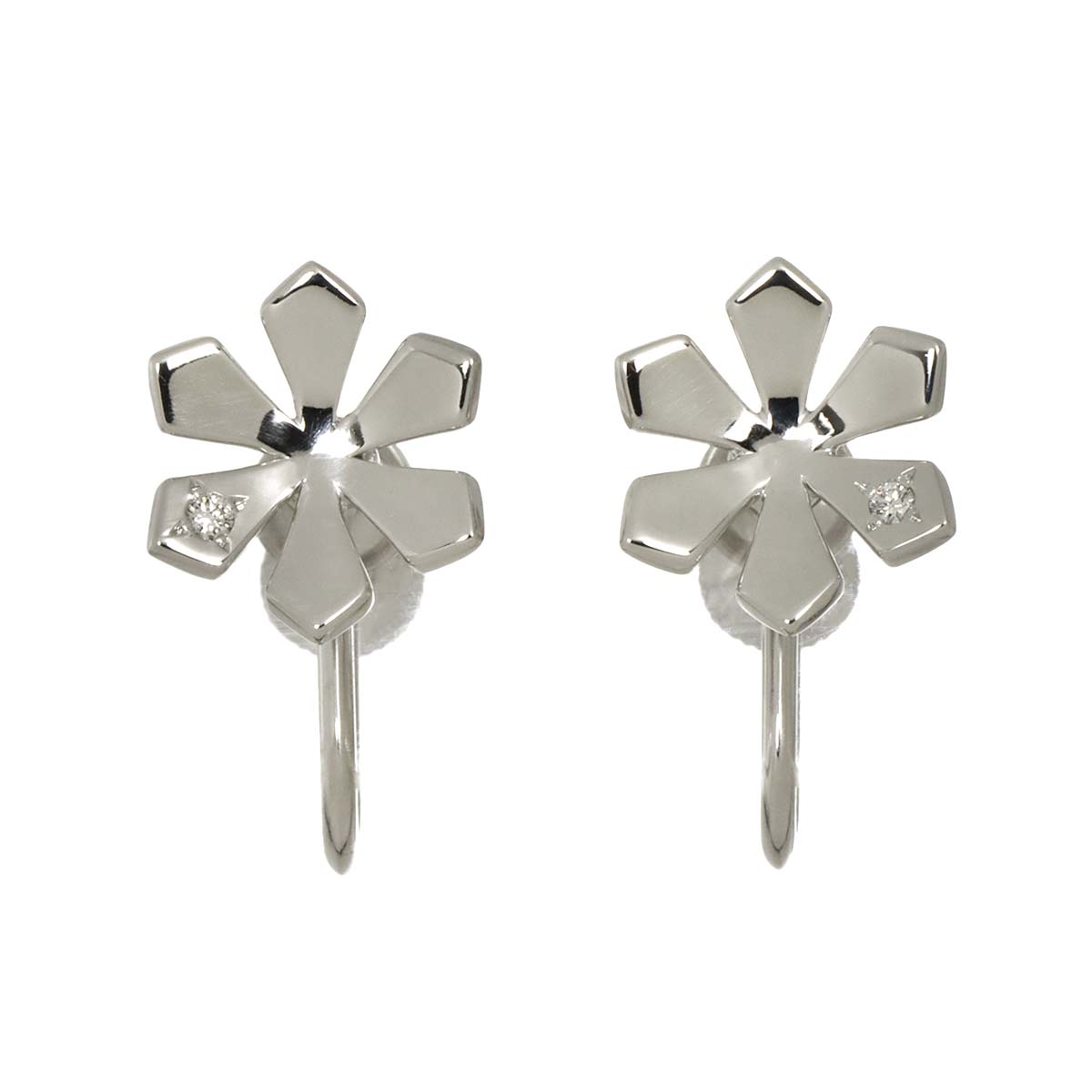 Diamond Earrings 18K White Gold 750
