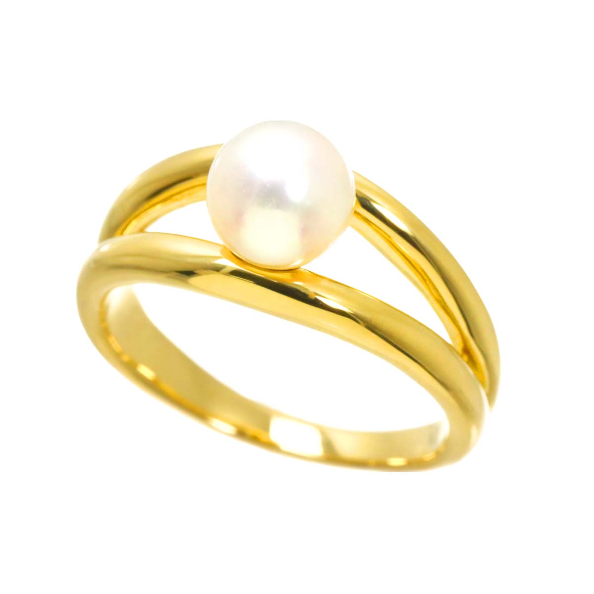 MIKIMOTO Akoya Pearl 6.5mm Ring 18K YG 750 Size5.5-5.75(US)
