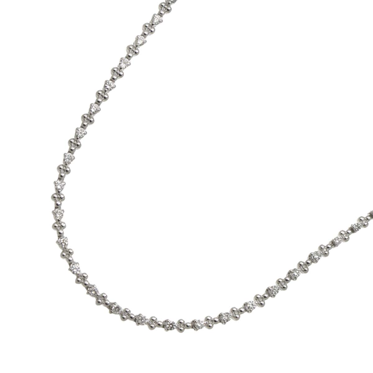 Diamond 1.65ct Necklace 18K White Gold 750