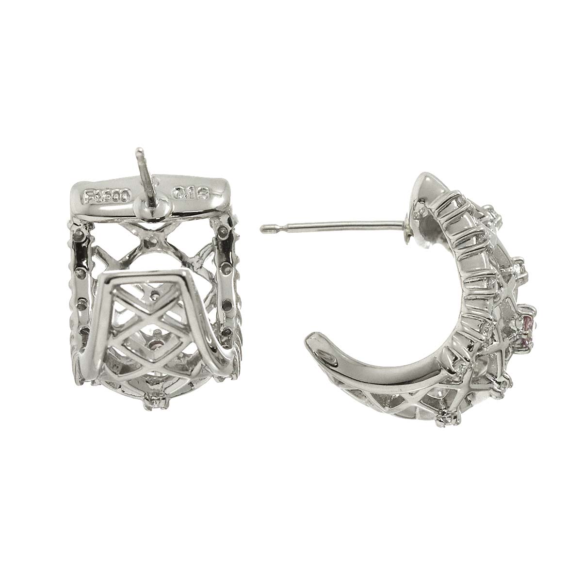 Diamond 0.16/0.16ct Earrings Pierced Pt