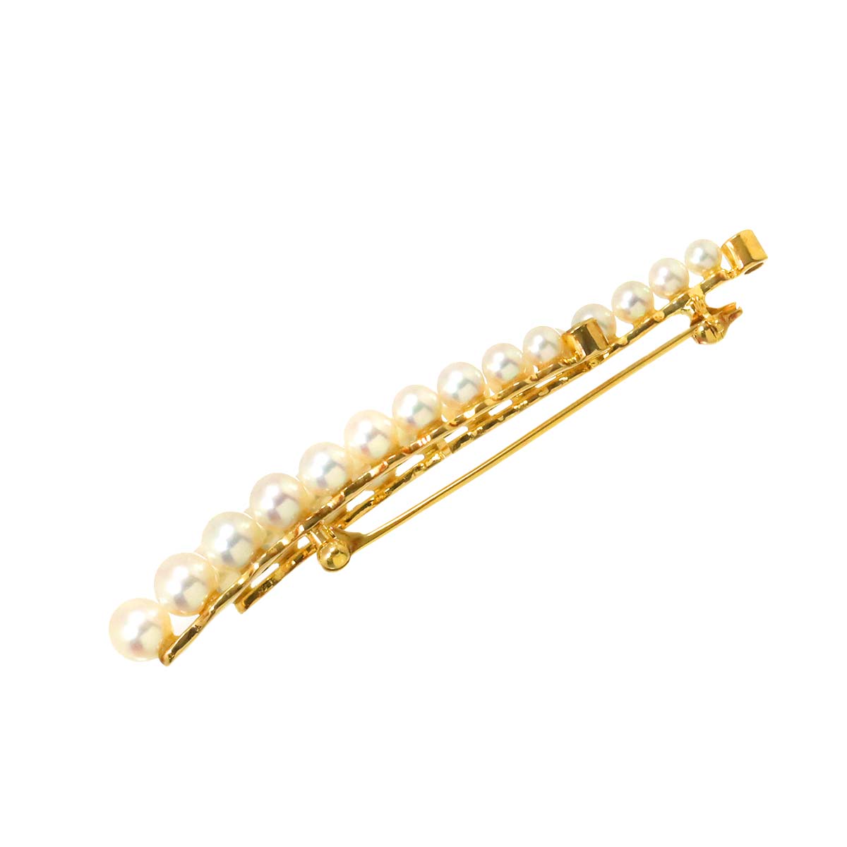 Akoya pearl 5.7-3.4mm Diamond Brooch 18K Yellow Gold 750