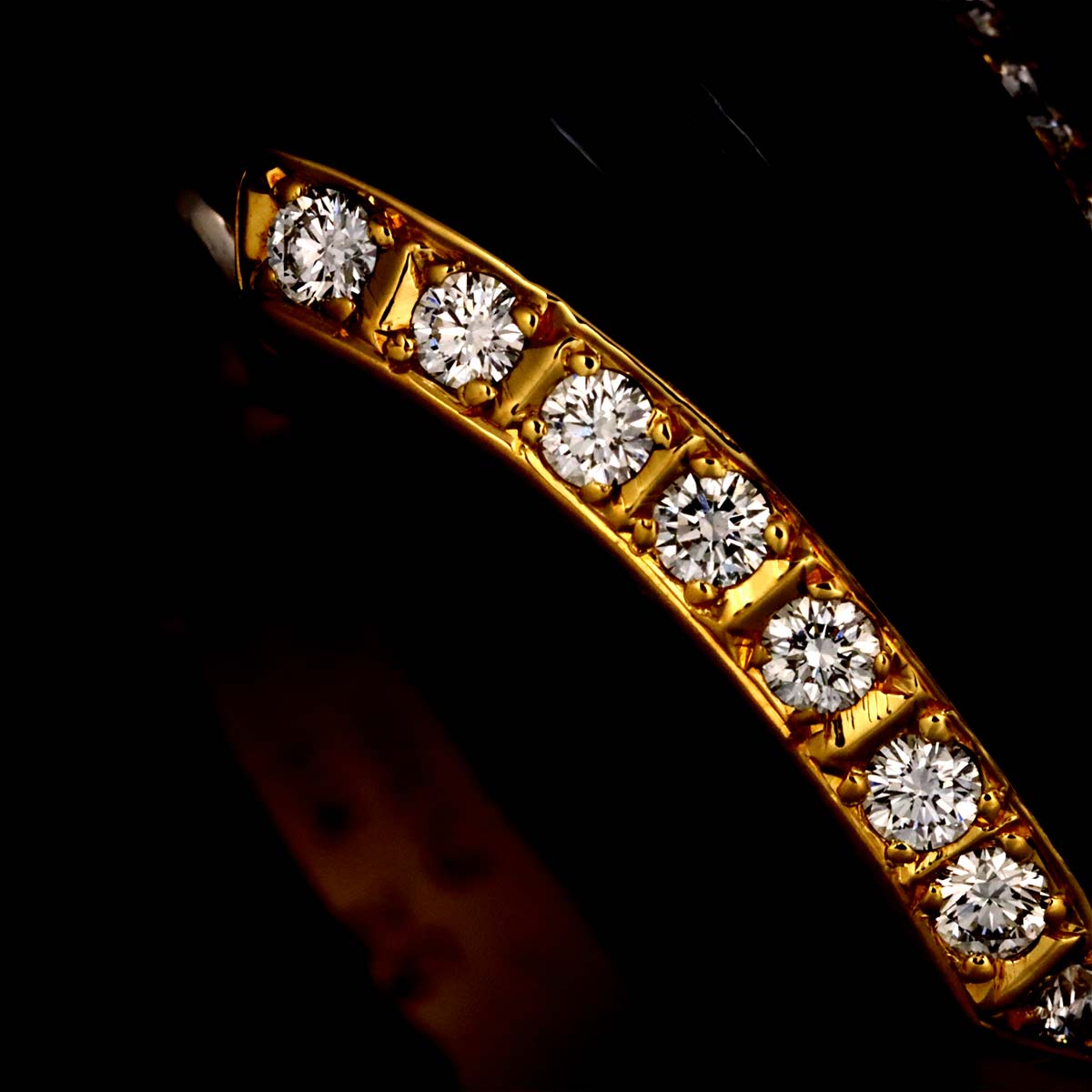 Ishikawa Nobuko Onyx Diamond 0.27ct Sapphire 0.10ct Ring 18K YG 5.25US