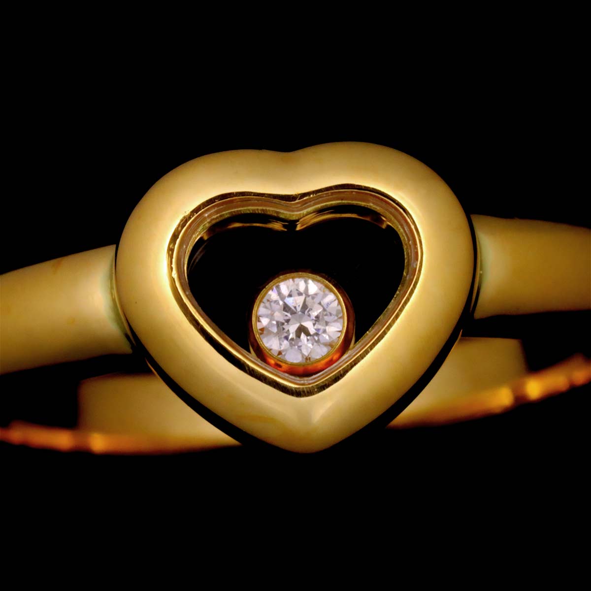 Happy Heart Diamond Ring 18K YG 750 Size5.25-5.5(US)