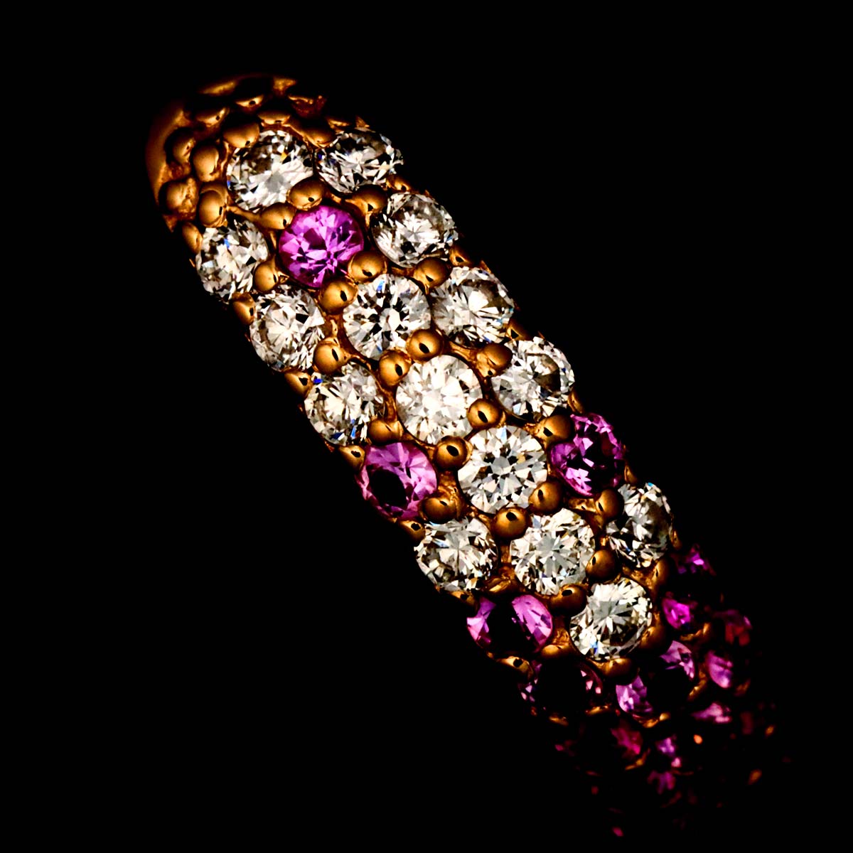 Ponte Vecchio Sapphire 0.28ct Diamond 0.15ct Ring 18K PG 750 2-2.25(US)