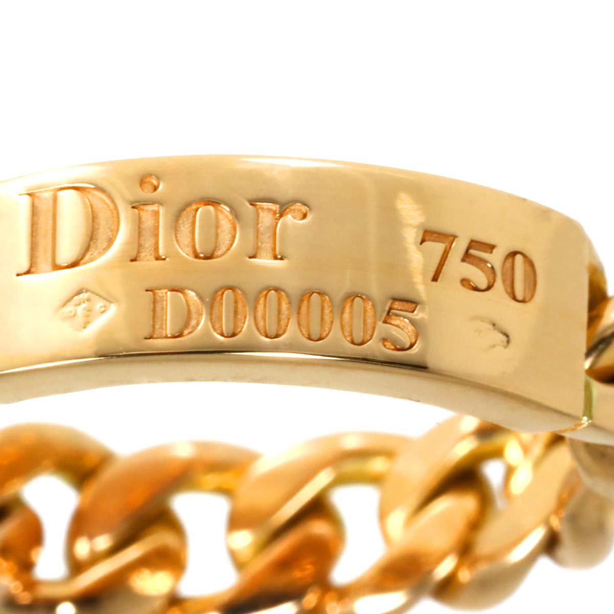 Gourmette Chain Ring 18K PG Pink Gold size46 3.75(US) 90298288