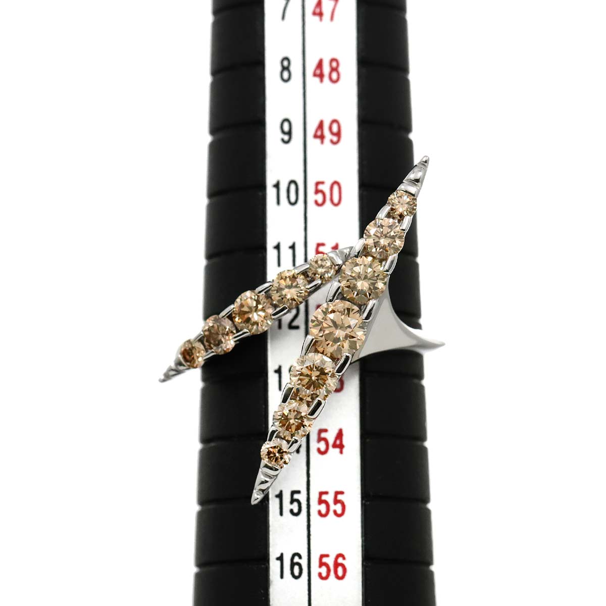 KASHIKEY Brown Diamond 1.20ct Ring 18K White Gold size6-6.25(US)