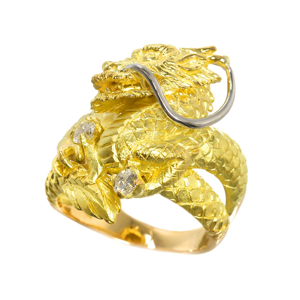 Diamond 0.20ct Ring 18K YG Yellow Gold Pt 750 6.75-7.25(US)