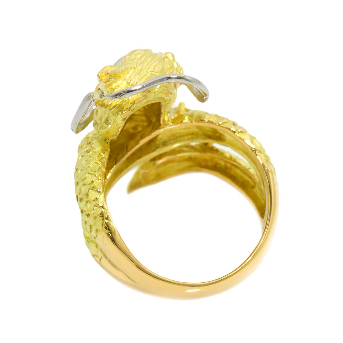 Diamond 0.20ct Ring 18K YG Yellow Gold Pt 750 6.75-7.25(US)