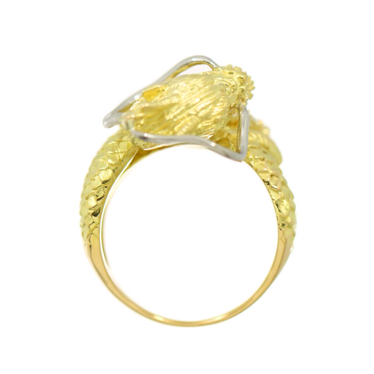 Diamond 0.20ct Ring 18K YG Yellow Gold Pt 750 6.75-7.25(US)