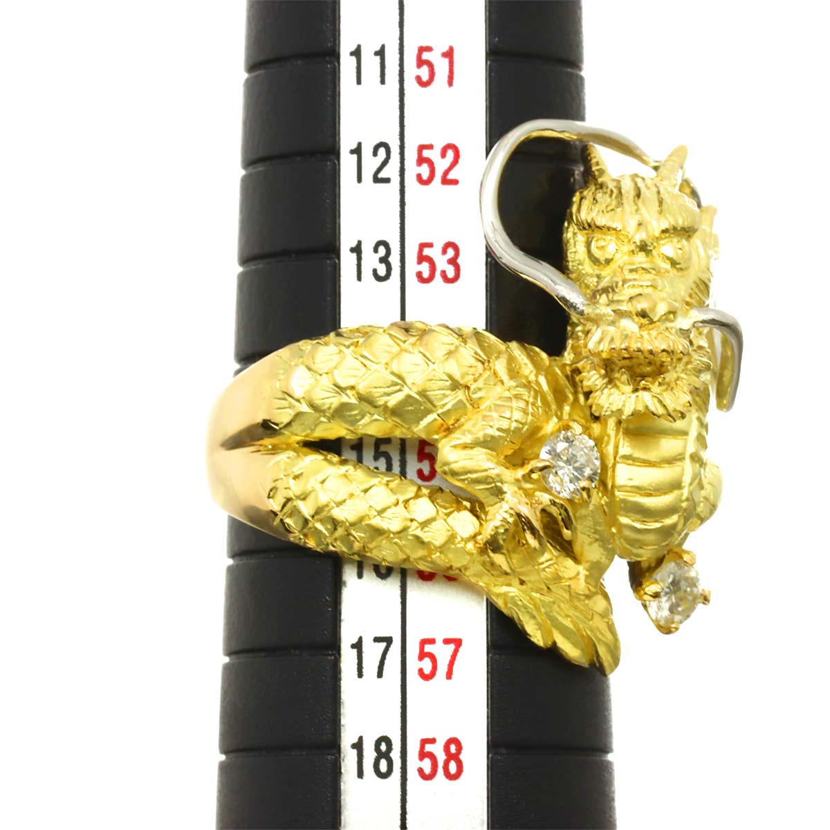 Diamond 0.20ct Ring 18K YG Yellow Gold Pt 750 6.75-7.25(US)