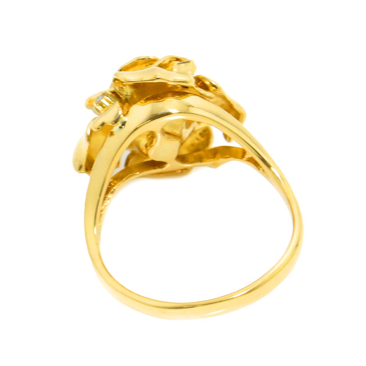 Diamond 0.04ct Ring 18K YG Yellow Gold 750 6.25-6.5(US)
