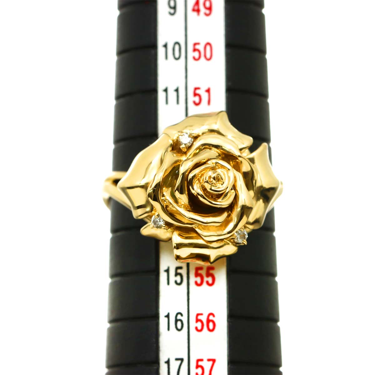 Diamond 0.04ct Ring 18K YG Yellow Gold 750 6.25-6.5(US)