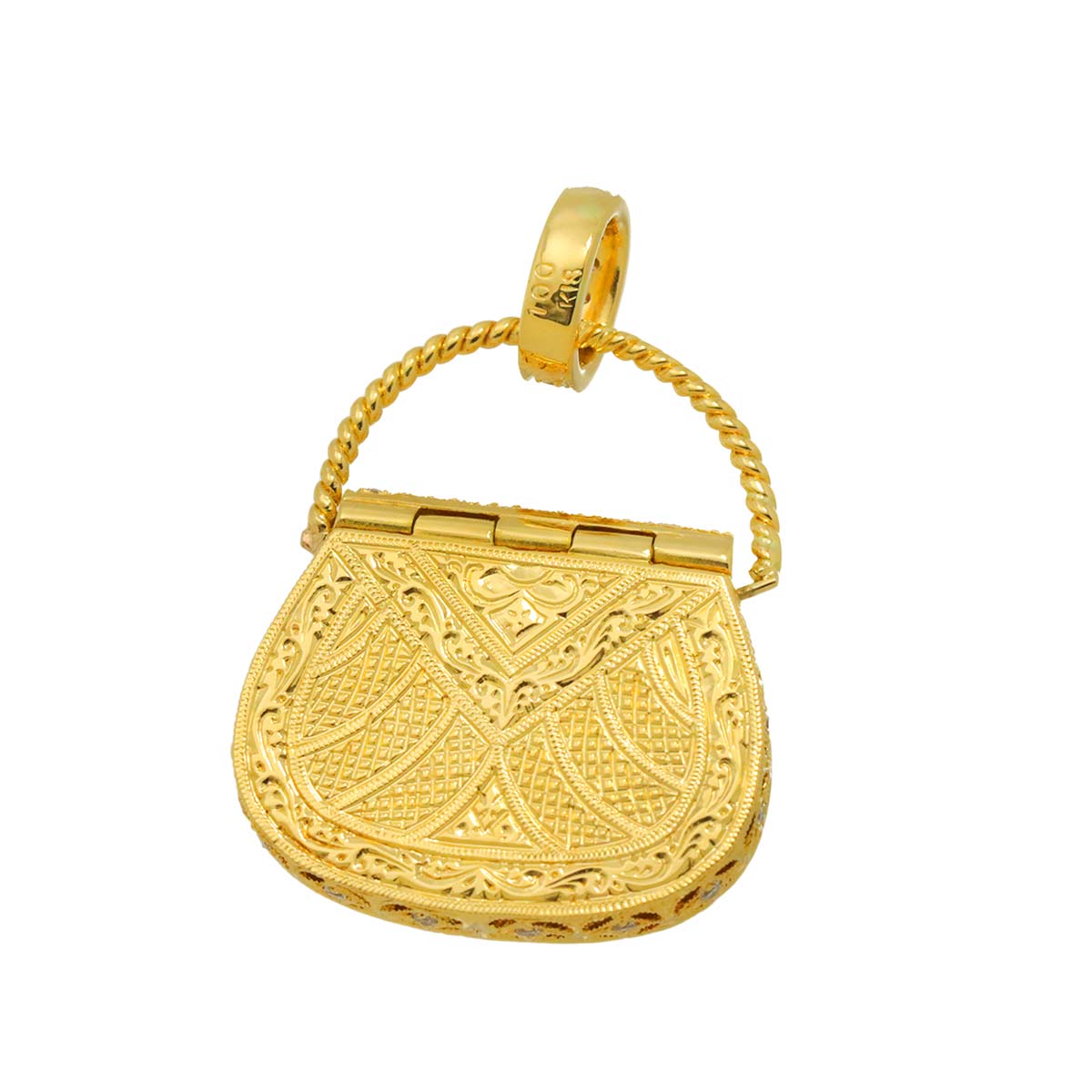 Diamond 1.00ct Pendant 18K YG Yellow Gold 750