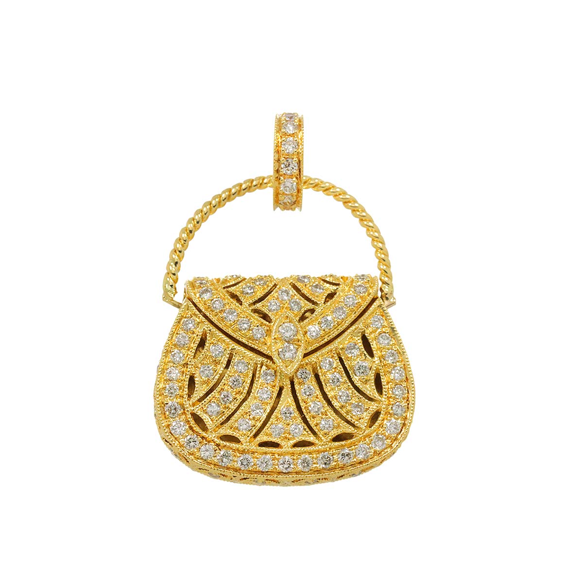 Diamond 1.00ct Pendant 18K YG Yellow Gold 750