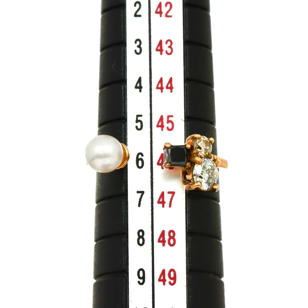 Diamond 0.204ct H/SI2/3EX 0.371ct Pearl Ring 10K PG Size3.25(US)