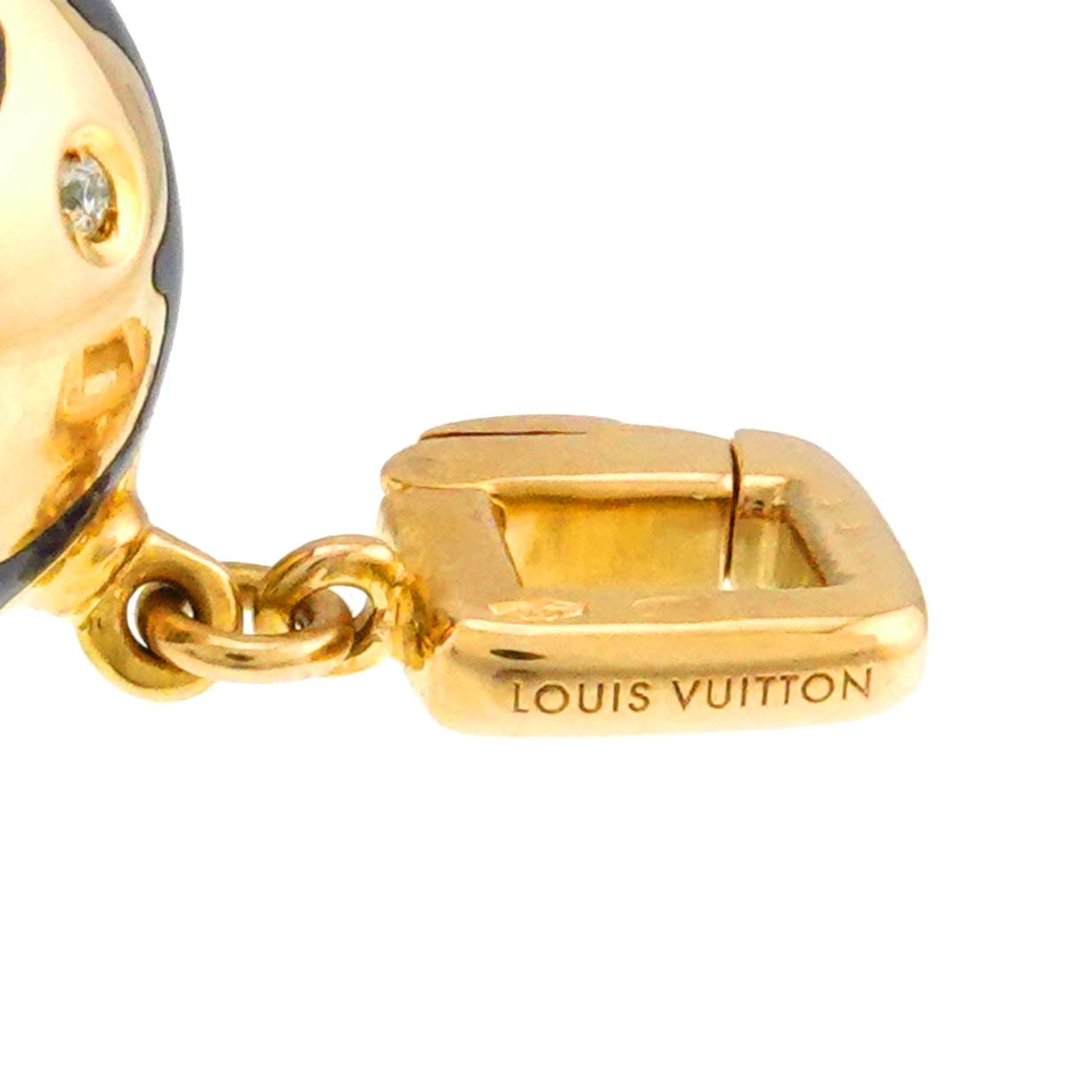 Globe Enamel Diamond Charm Pendant Top 18K YG 750