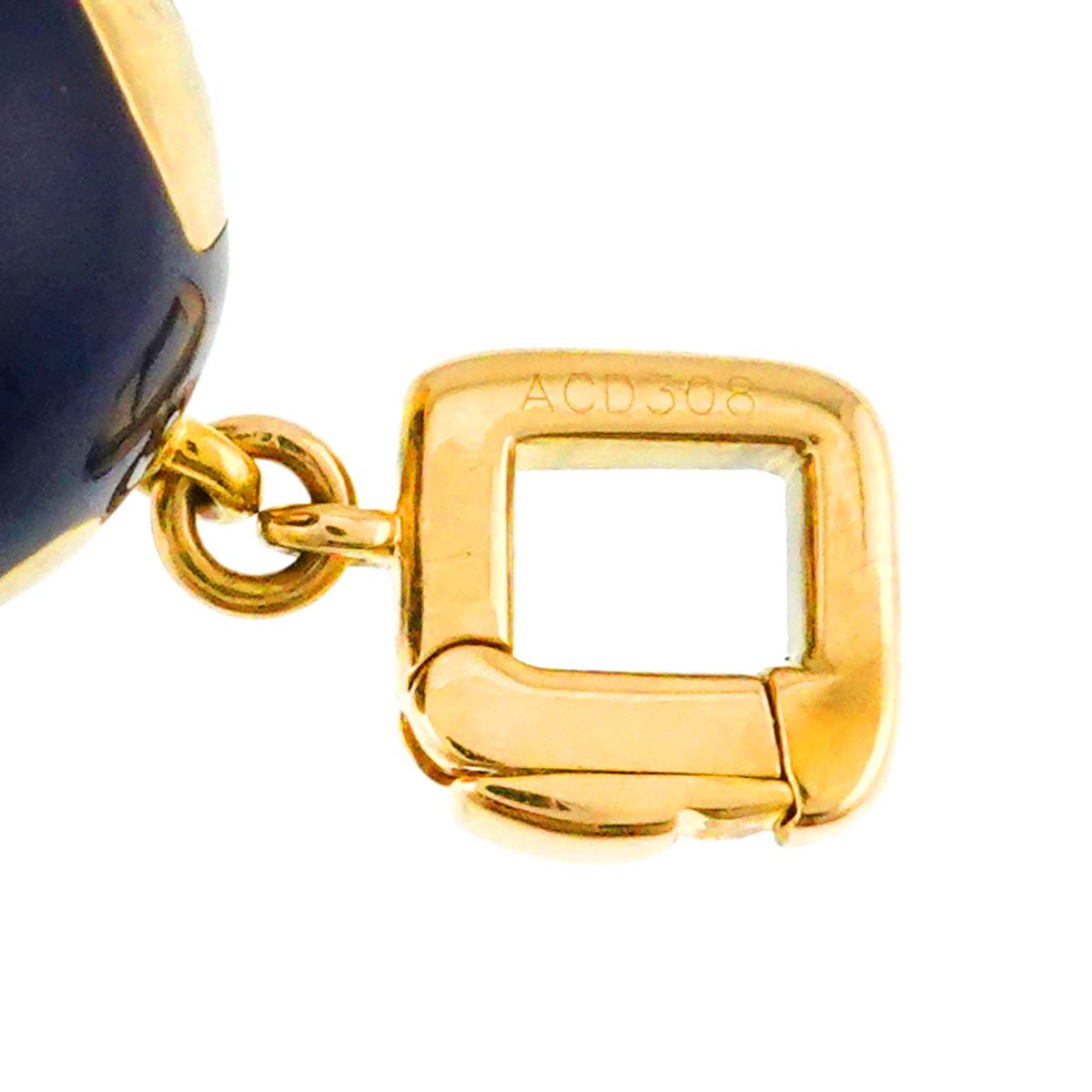 Globe Enamel Diamond Charm Pendant Top 18K YG 750