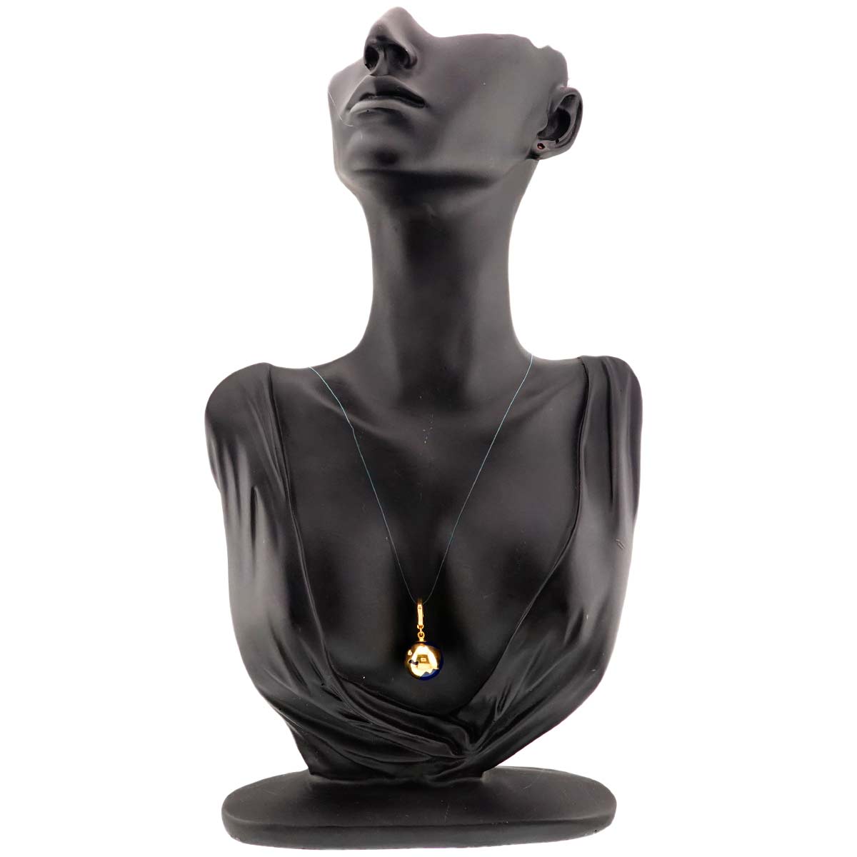 Globe Enamel Diamond Charm Pendant Top 18K YG 750