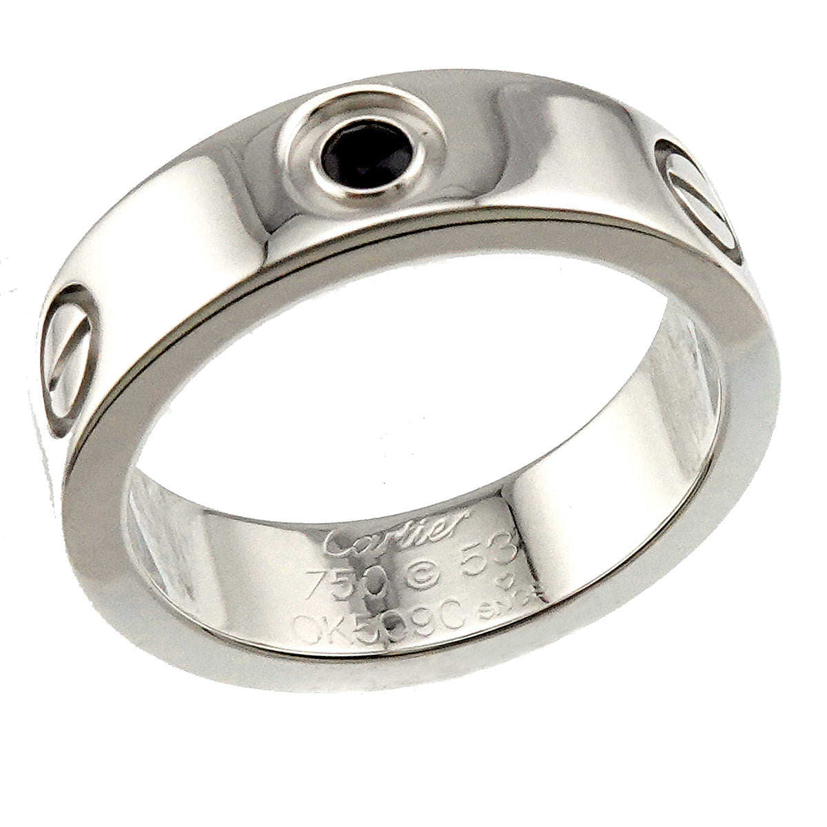 Cartier Love Ring Sapphire 18K White Gold 750 size53 6-6.25(US)