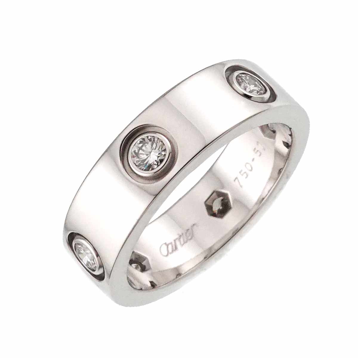 Love Ring Full Diamond 18K White Gold size51 5.5-5.75(US)