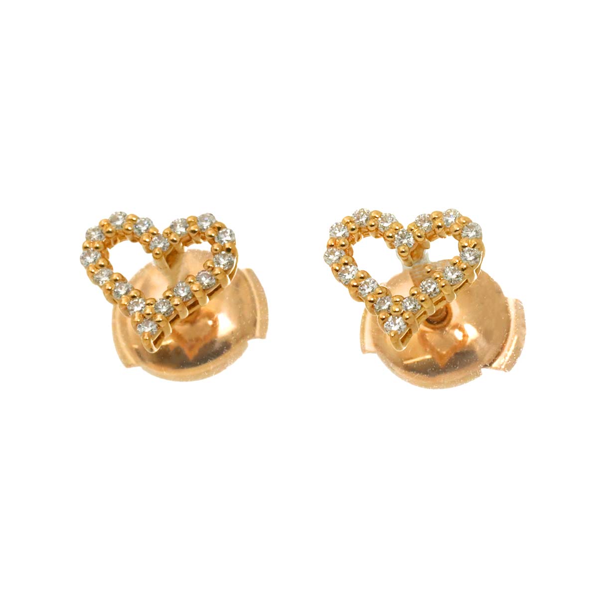Sentimental Heart Diamond Earrings Pierced 18K PG 750