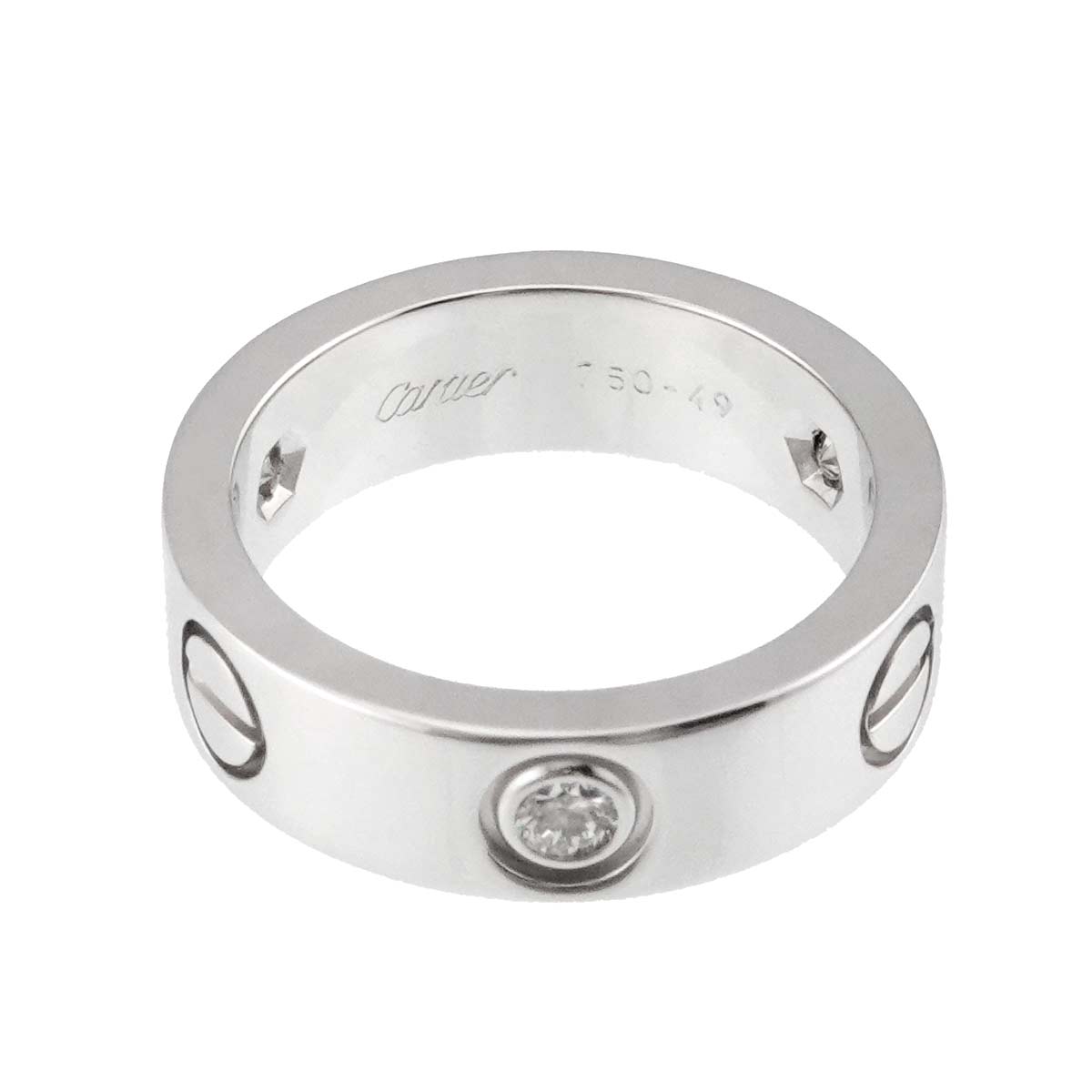 Love Ring Diamond 3P 18K White Gold 750 size49 4.5-4.75(US)