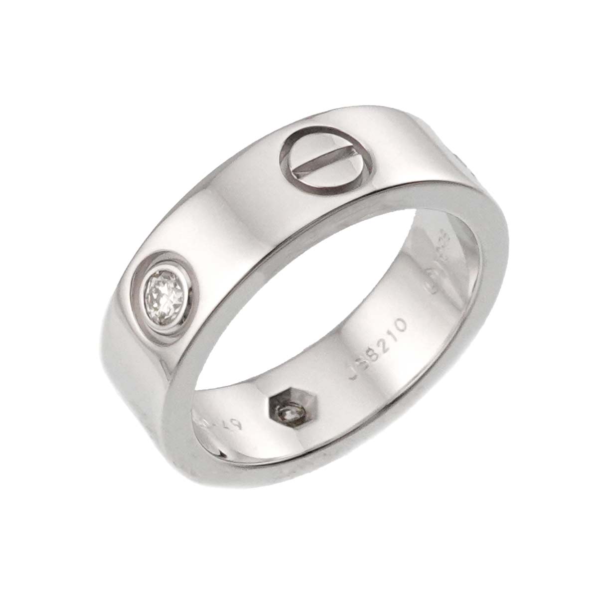 Love Ring Diamond 3P 18K White Gold 750 size49 4.5-4.75(US)