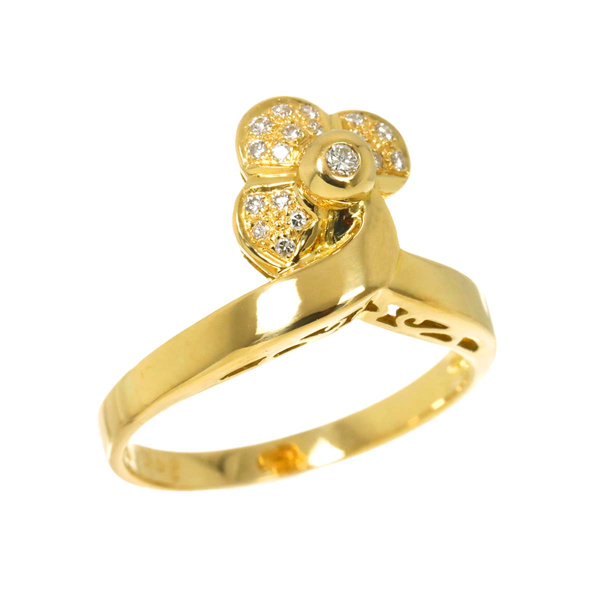Diamond Ring 18K YG 750 Size5.5-5.75(US)