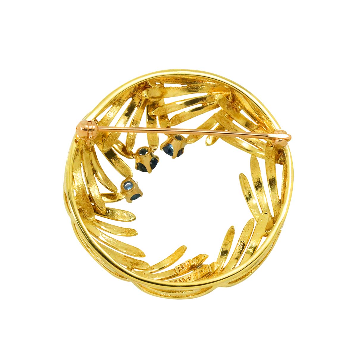 Sapphire Brooch 18K Yellow Gold 750