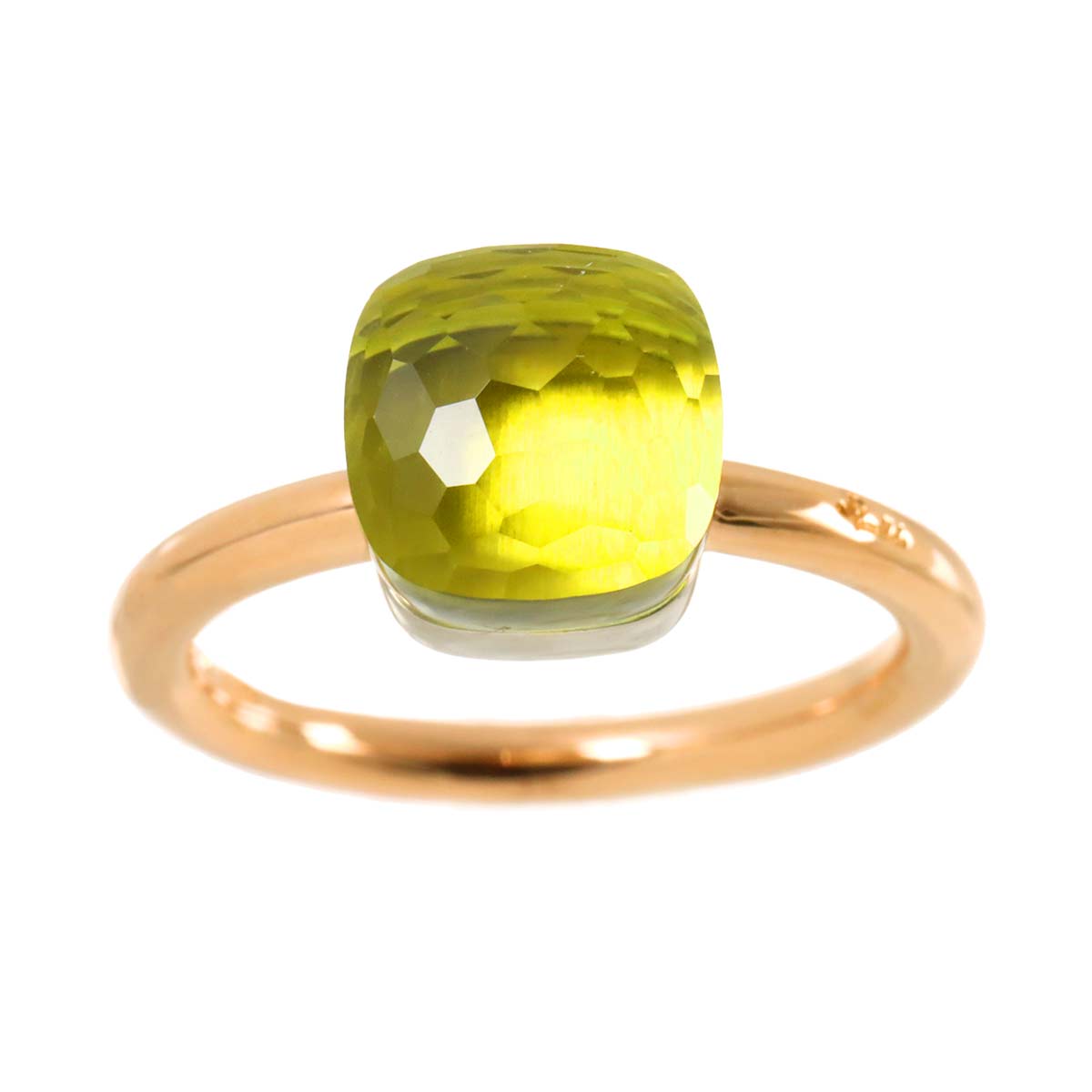 Quartz Ring 18K PG WG 750 size50 5.25(US)