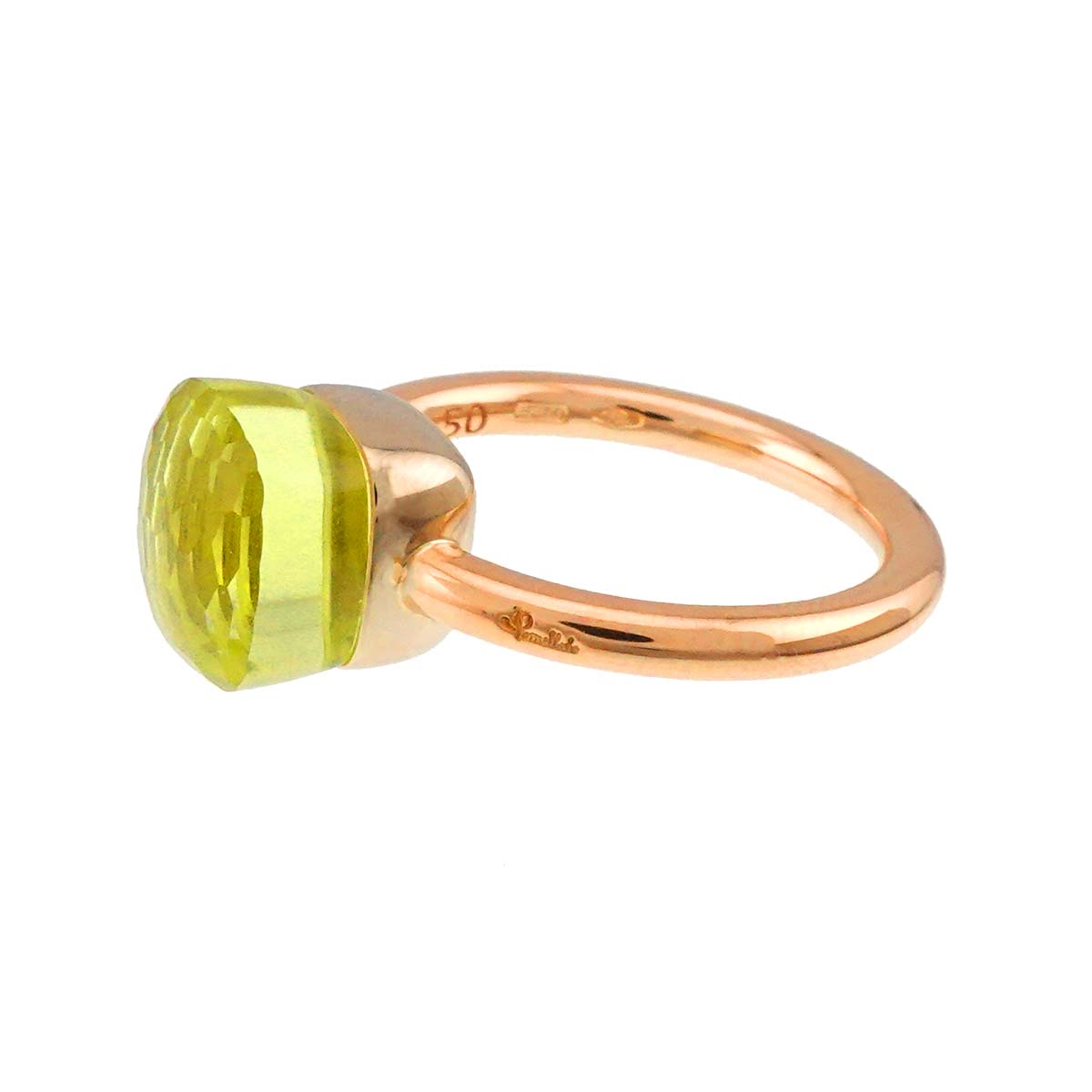 Quartz Ring 18K PG WG 750 size50 5.25(US)