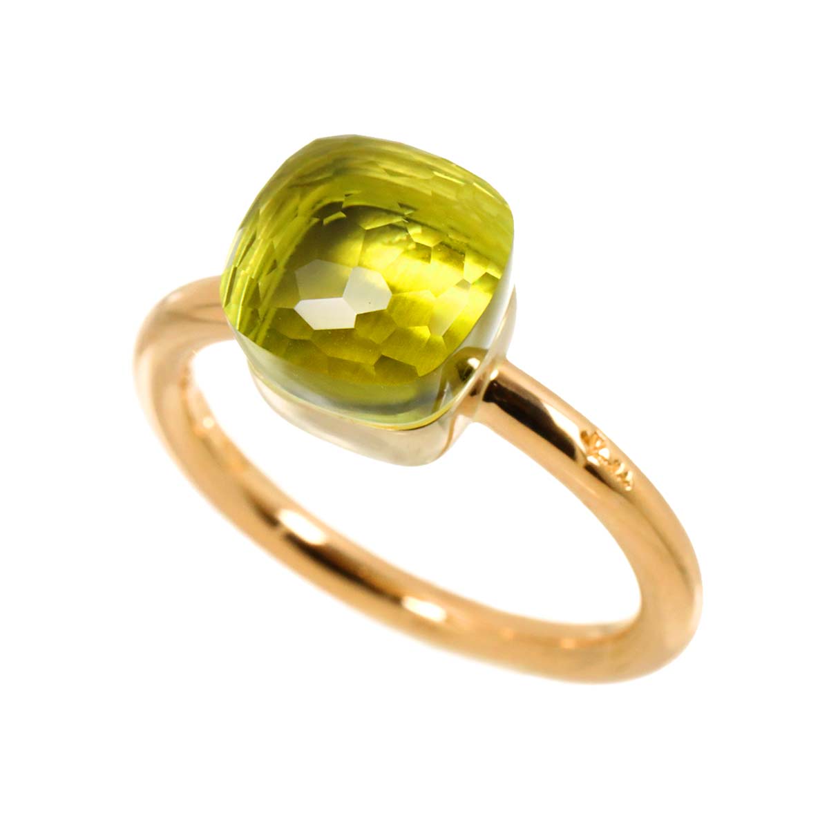 Quartz Ring 18K PG WG 750 size50 5.25(US)