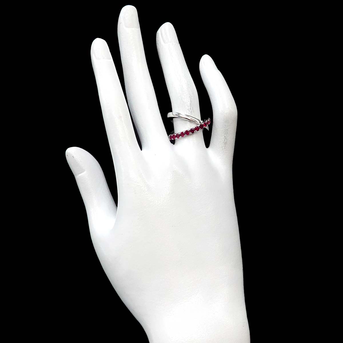MIKIMOTO Ruby 1.07ct Ring 18K WG 750 Size5.5-5.75(US)