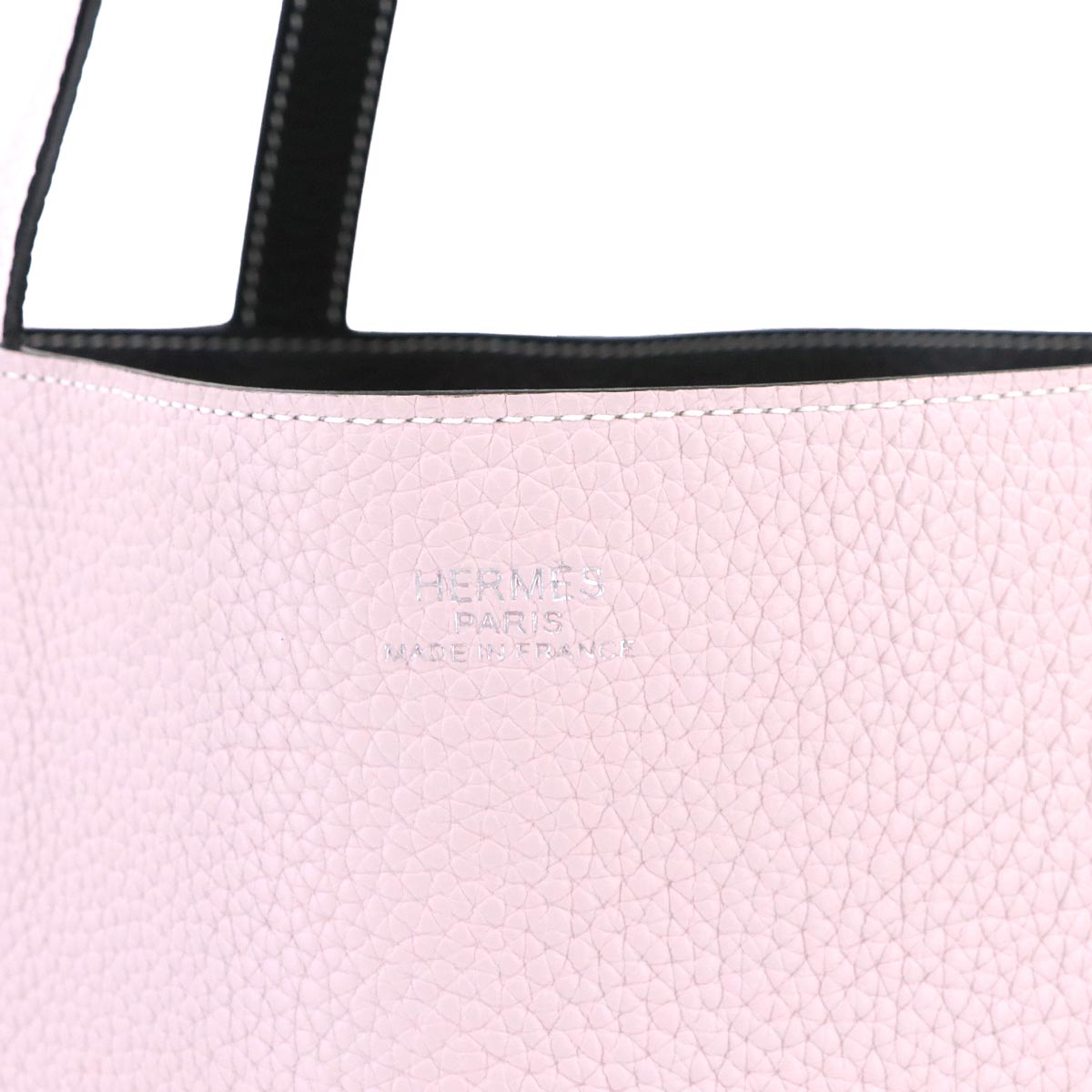 Double Sens 45 Tote Bag Taurillon Clemence Black Rose Darling