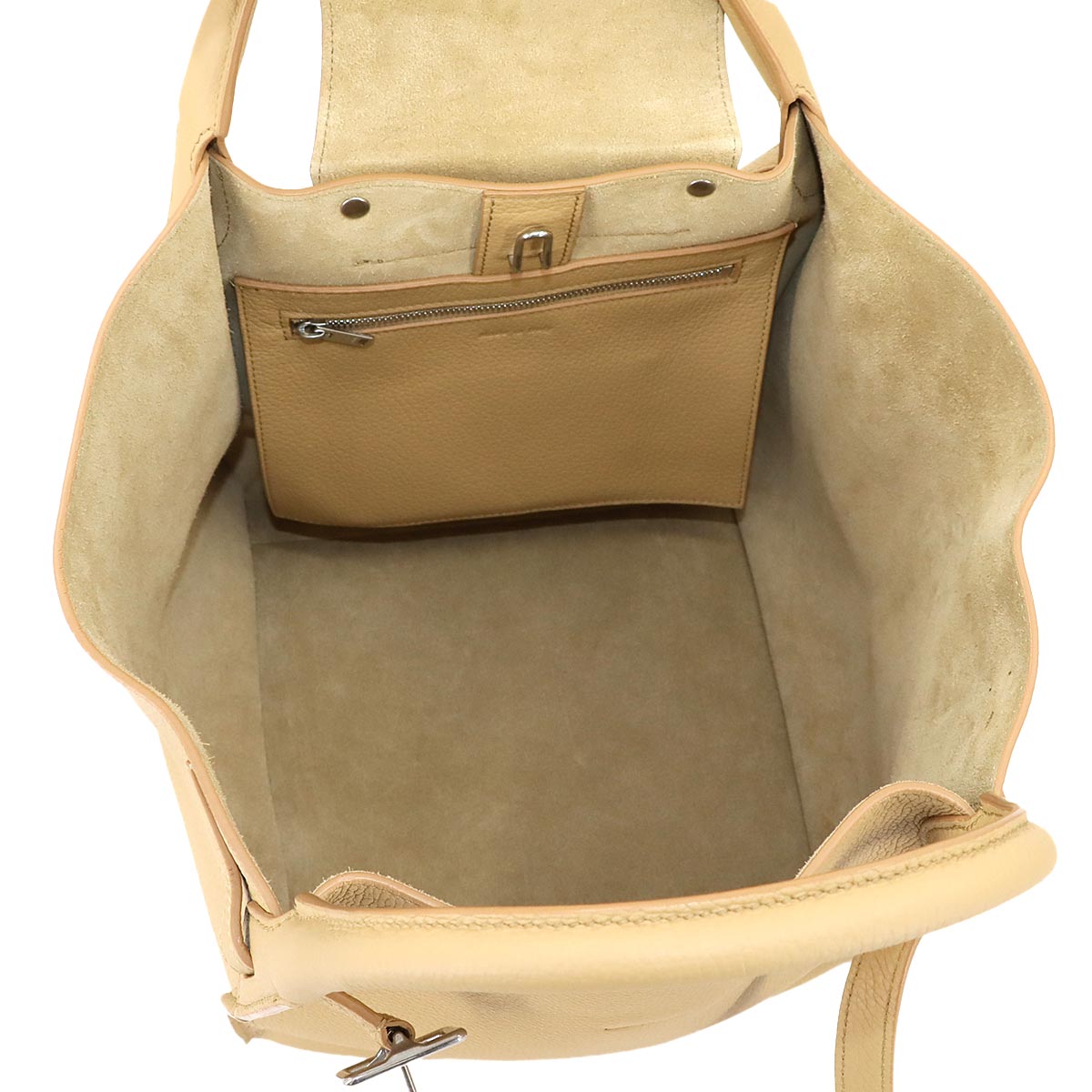 Big Bag Small With Longstrap Hand Shoulder Bag Leather Beige
