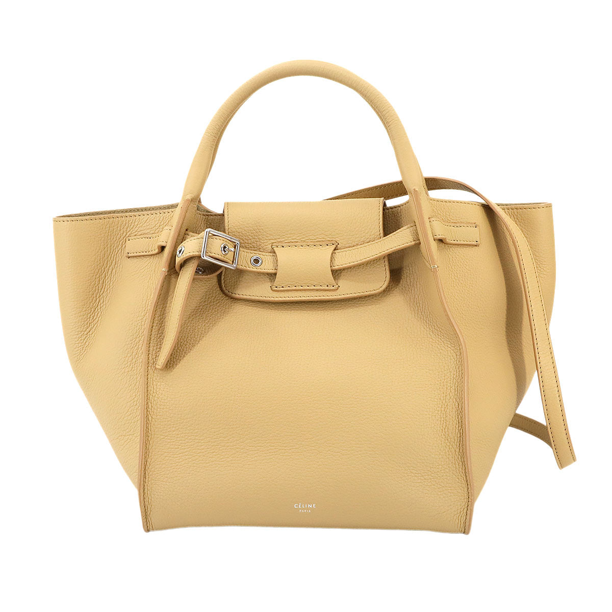 Big Bag Small With Longstrap Hand Shoulder Bag Leather Beige