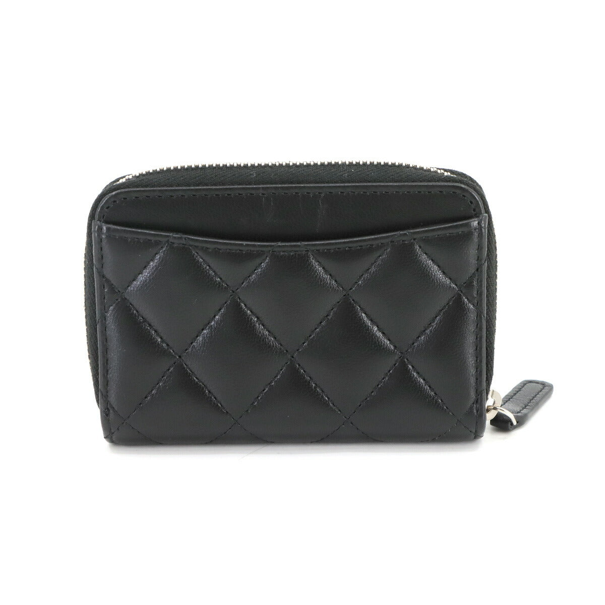 Matelasse Coin Case Purse Leather Black AP0216